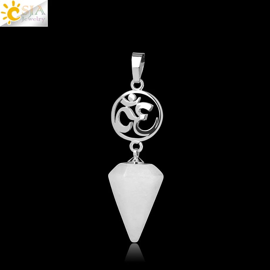 Om Hindu Healing Natural Stone PENDANT SELECTION - ALOE WINGS STORE