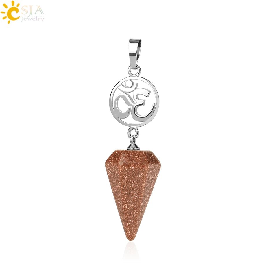 Om Hindu Healing Natural Stone PENDANT SELECTION - ALOE WINGS STORE