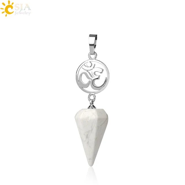 Om Hindu Healing Natural Stone PENDANT SELECTION - ALOE WINGS STORE