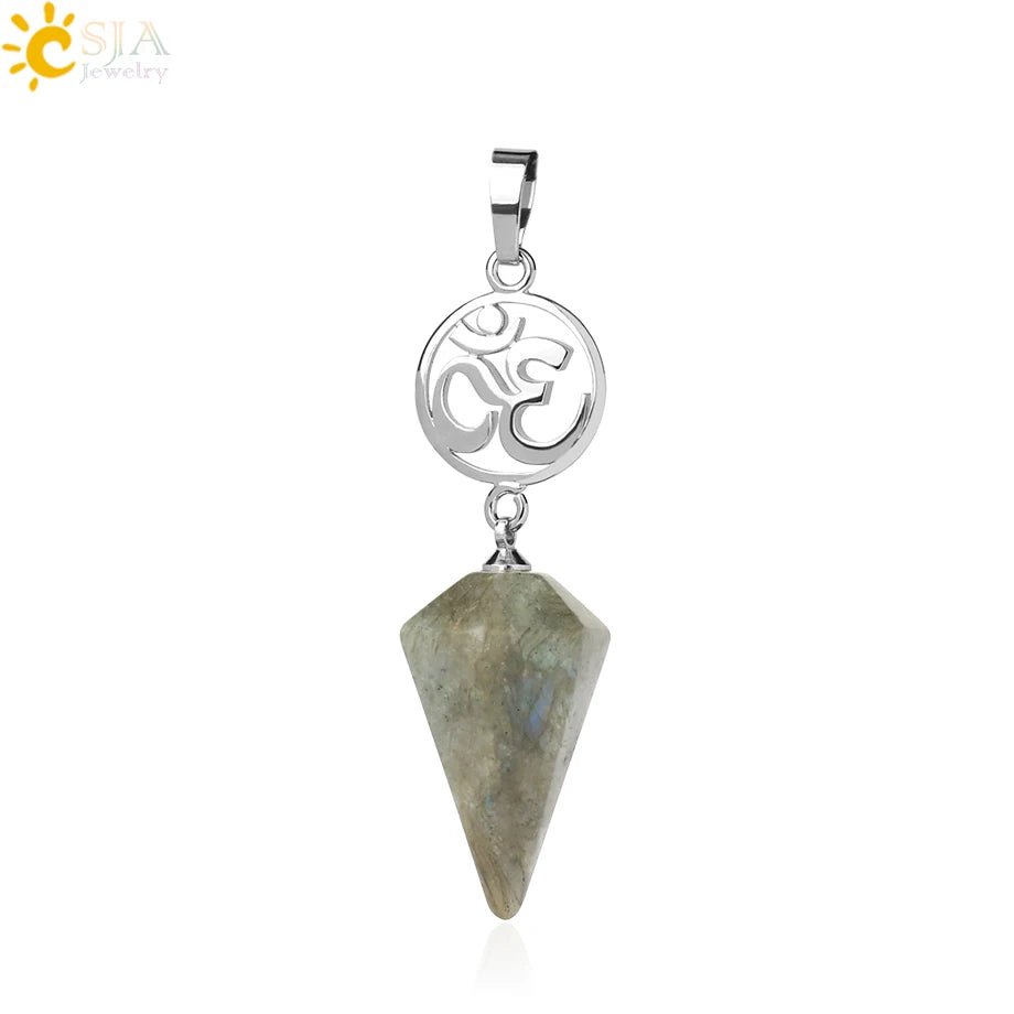 Om Hindu Healing Natural Stone PENDANT SELECTION - ALOE WINGS STORE