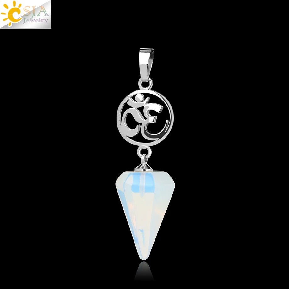 Om Hindu Healing Natural Stone PENDANT SELECTION - ALOE WINGS STORE