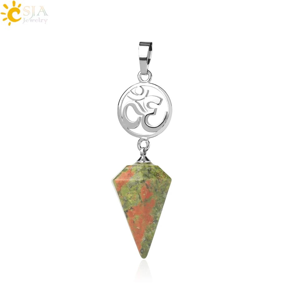 Om Hindu Healing Natural Stone PENDANT SELECTION - ALOE WINGS STORE