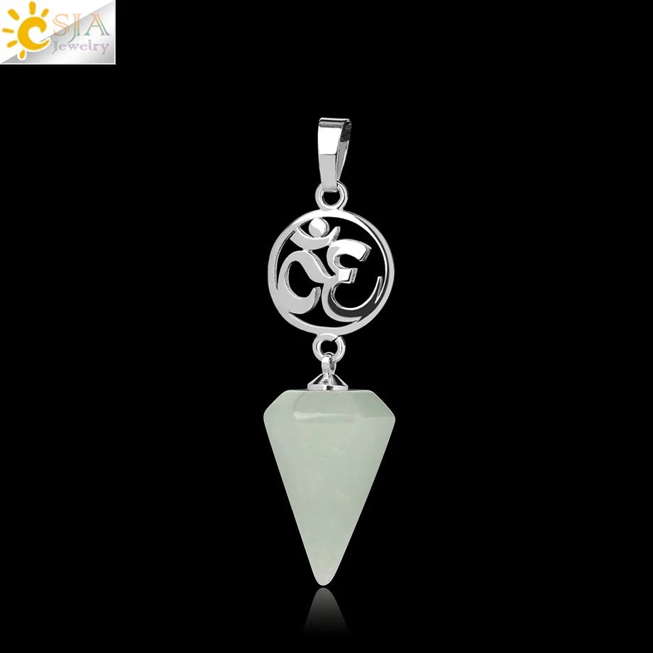 Om Hindu Healing Natural Stone PENDANT SELECTION - ALOE WINGS STORE