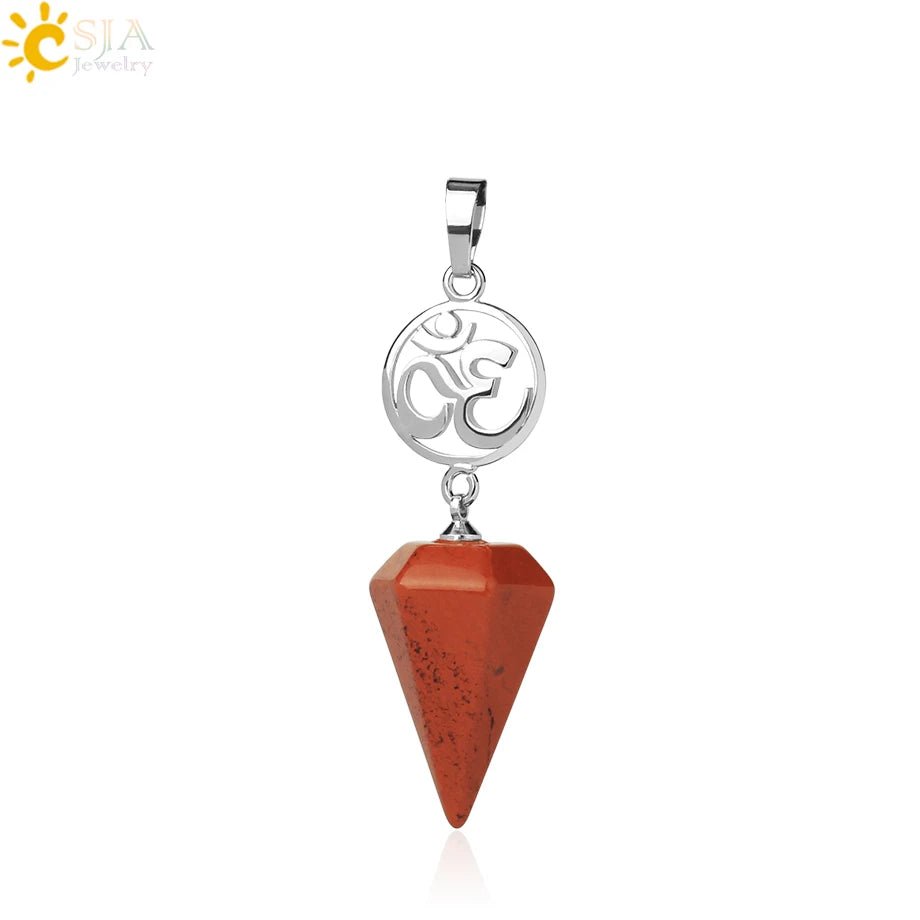 Om Hindu Healing Natural Stone PENDANT SELECTION - ALOE WINGS STORE