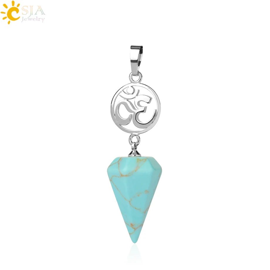 Om Hindu Healing Natural Stone PENDANT SELECTION - ALOE WINGS STORE