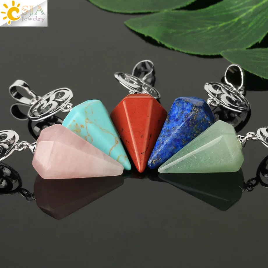 Om Hindu Healing Natural Stone PENDANT SELECTION - ALOE WINGS STORE