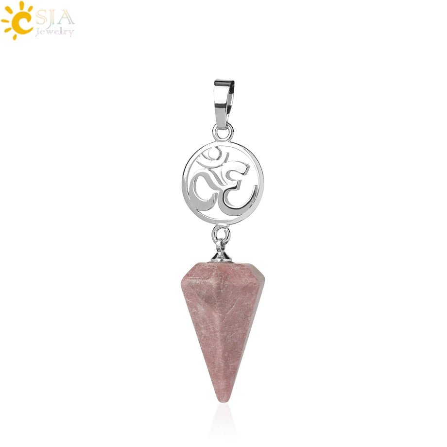 Om Hindu Healing Natural Stone PENDANT SELECTION - ALOE WINGS STORE