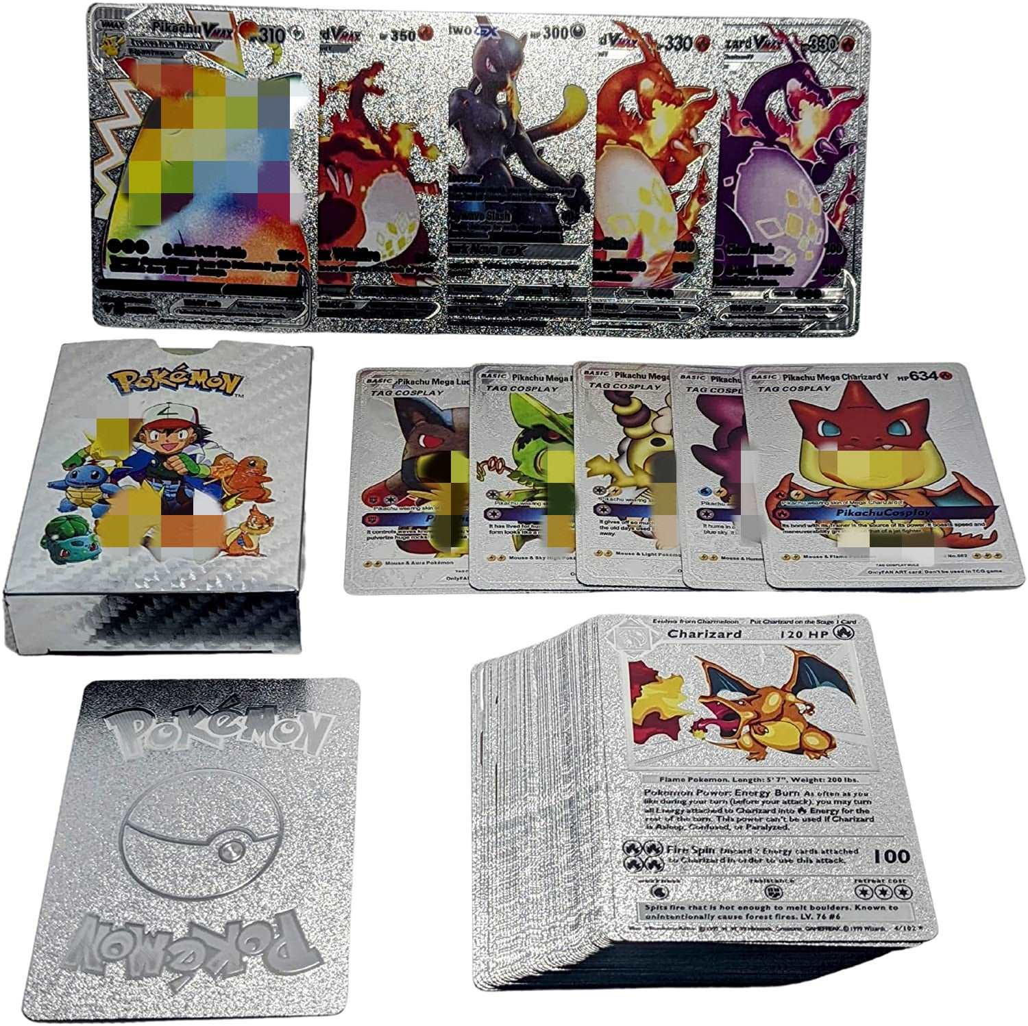 Pokémon Golden Cards Anime Cartoon Selection: 55 Cards in Card Box - ALOE WINGS STORE