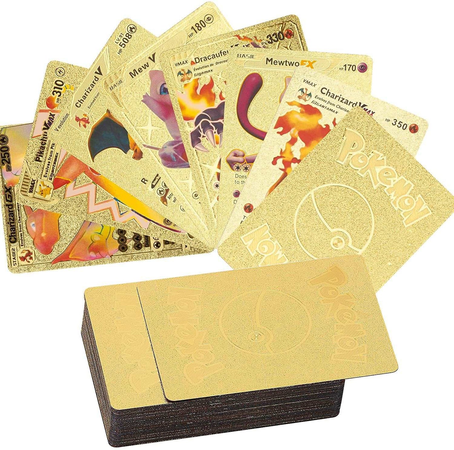 Pokémon Golden Cards Anime Cartoon Selection: 55 Cards in Card Box-ALOE WINGS STORE