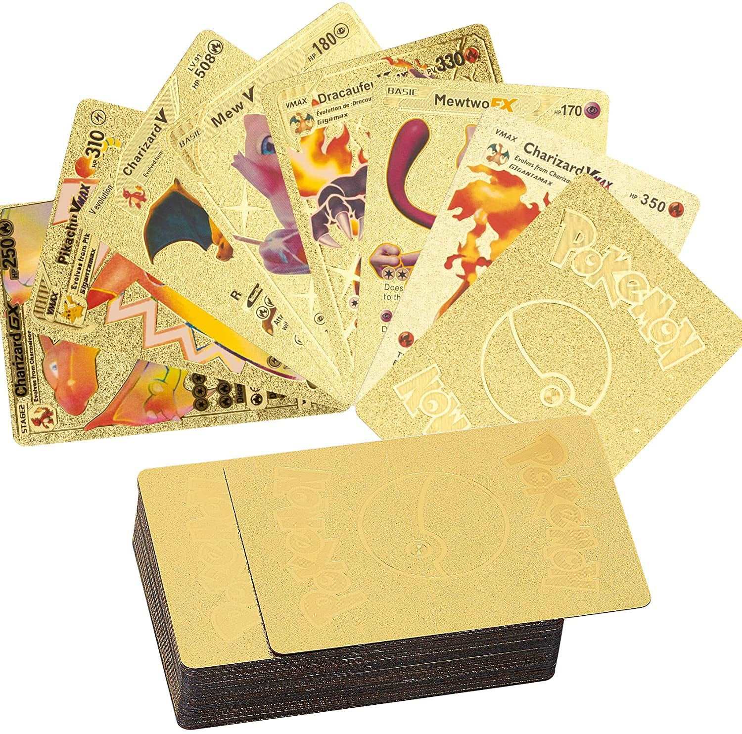 Pokémon Golden Cards Anime Cartoon Selection: 55 Cards in Card Box - ALOE WINGS STORE