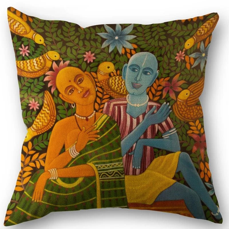 Radha And Krishna Pillow Cover (45cm x 45cm) SELECTION - ALOE WINGS STORE