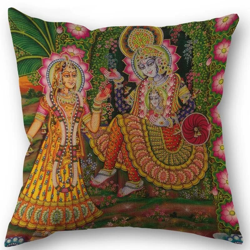 Radha And Krishna Pillow Cover (45cm x 45cm) SELECTION - ALOE WINGS STORE