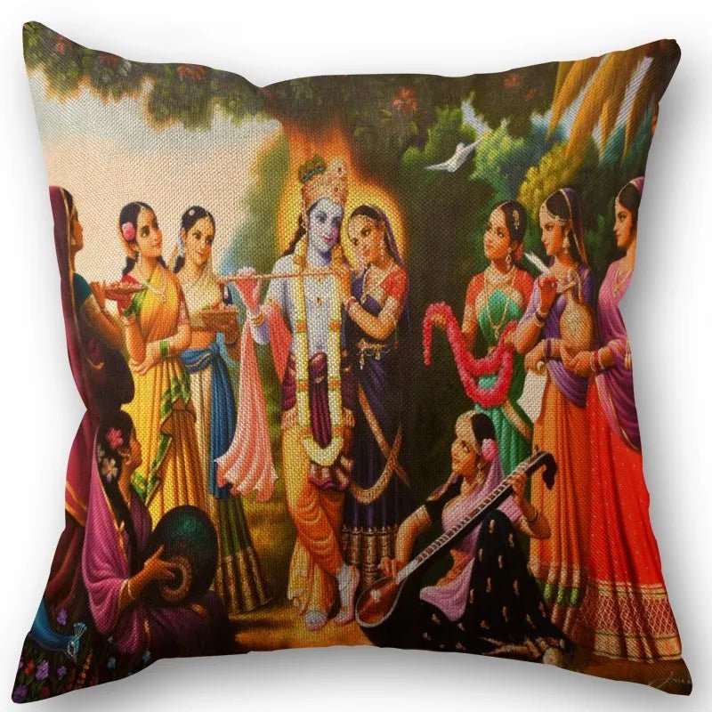 Radha And Krishna Pillow Cover (45cm x 45cm) SELECTION - ALOE WINGS STORE