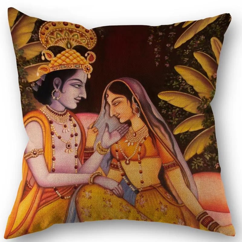 Radha And Krishna Pillow Cover (45cm x 45cm) SELECTION - ALOE WINGS STORE