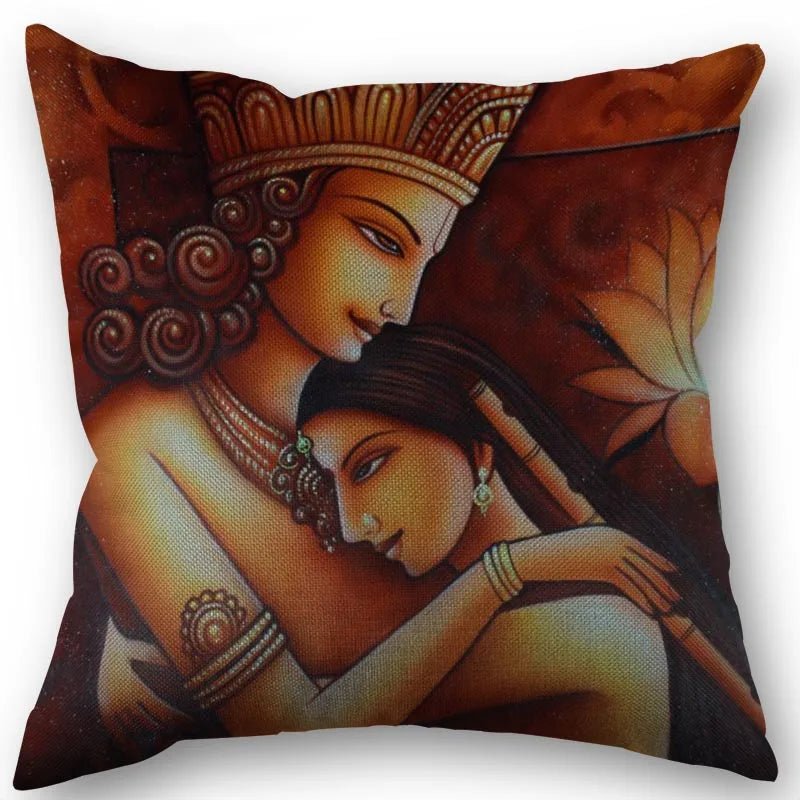 Radha And Krishna Pillow Cover (45cm x 45cm) SELECTION - ALOE WINGS STORE