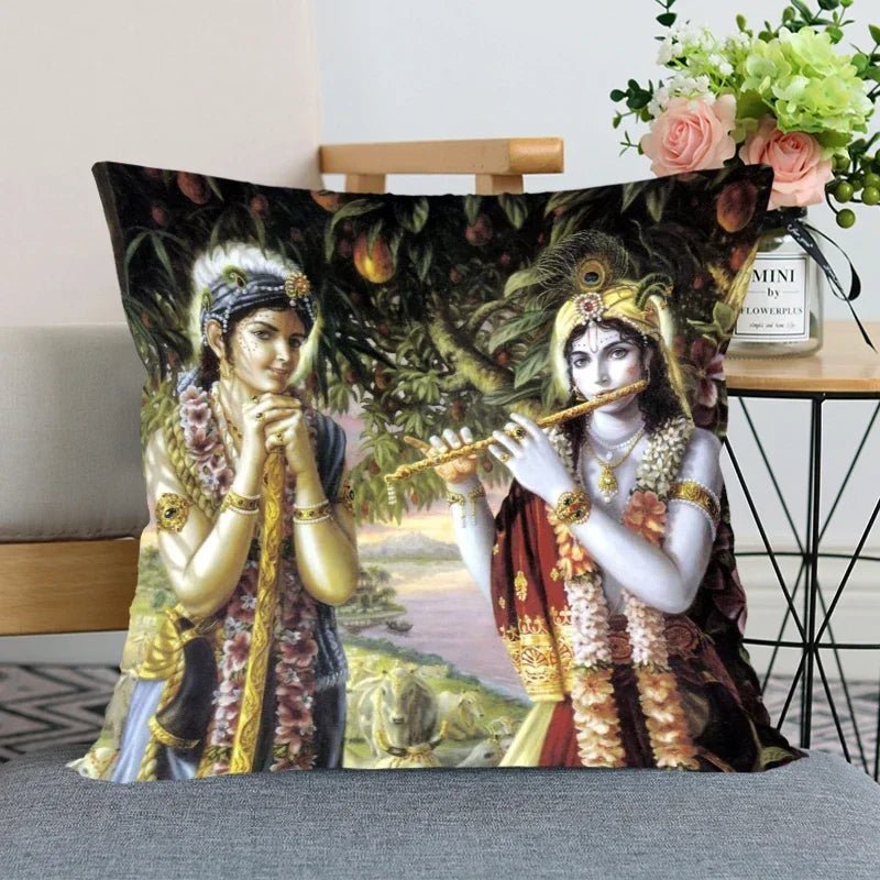 Radha, Krishna And Krishna And Radha Prints Pillow Cover SELECTION - ALOE WINGS STORE