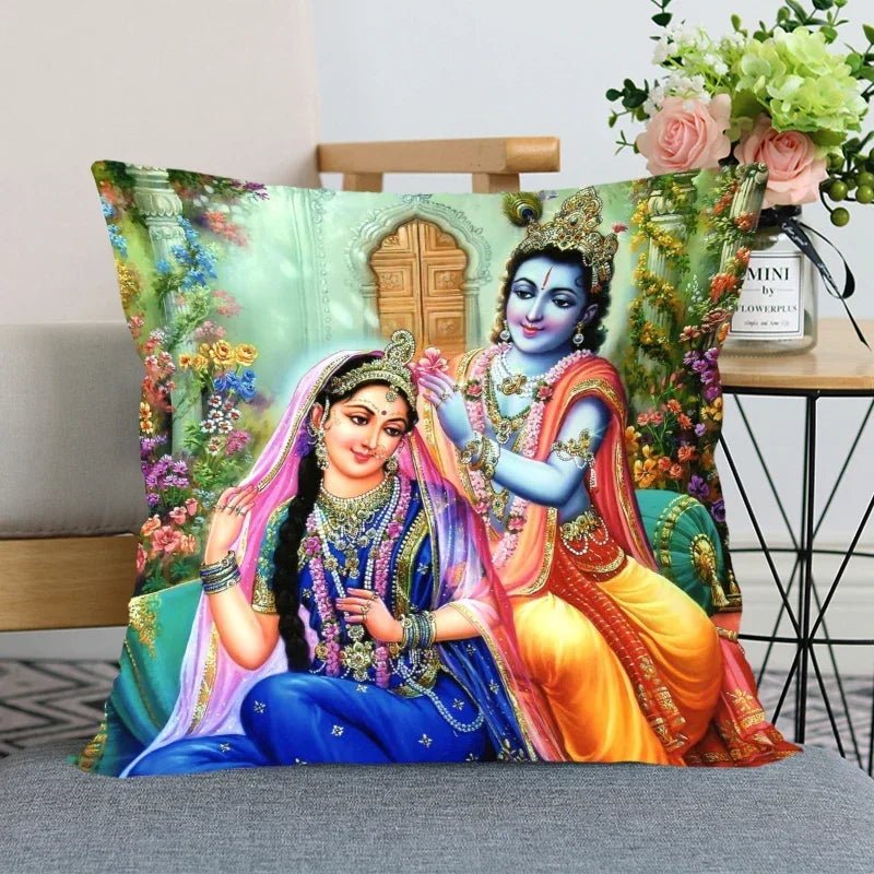 Radha, Krishna And Krishna And Radha Prints Pillow Cover SELECTION - ALOE WINGS STORE