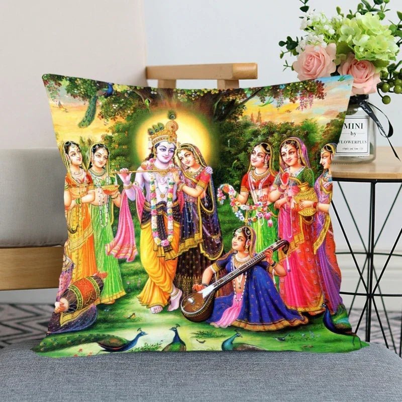 Radha, Krishna And Krishna And Radha Prints Pillow Cover SELECTION - ALOE WINGS STORE