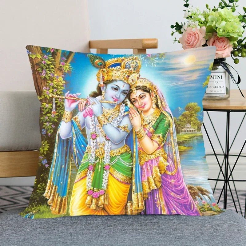 Radha, Krishna And Krishna And Radha Prints Pillow Cover SELECTION - ALOE WINGS STORE