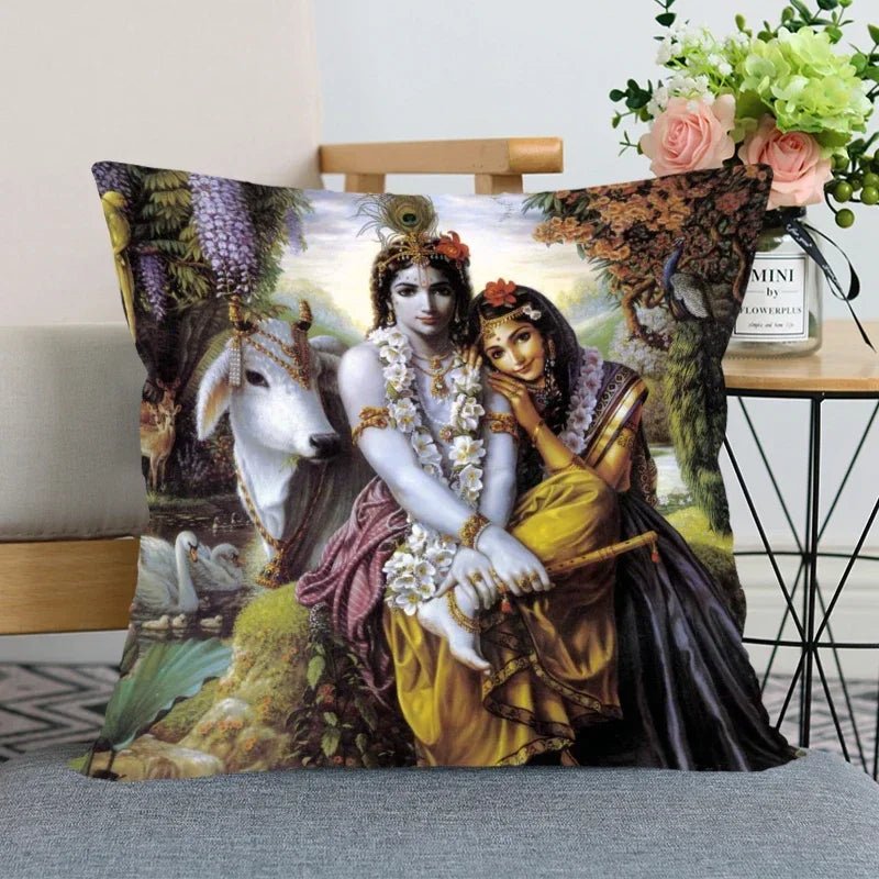 Radha, Krishna And Krishna And Radha Prints Pillow Cover SELECTION - ALOE WINGS STORE