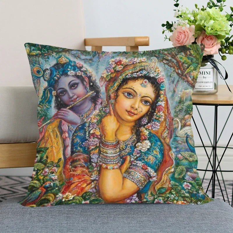 Radha, Krishna And Krishna And Radha Prints Pillow Cover SELECTION - ALOE WINGS STORE