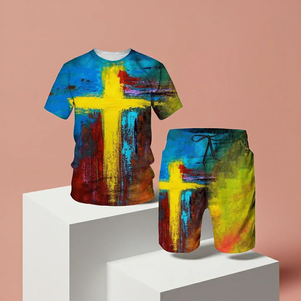 Lion Style Shorts and T-Shirt Set - 3XL