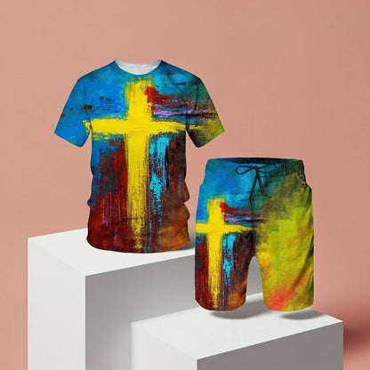 Lion Style Shorts and T-Shirt Set - 3XL