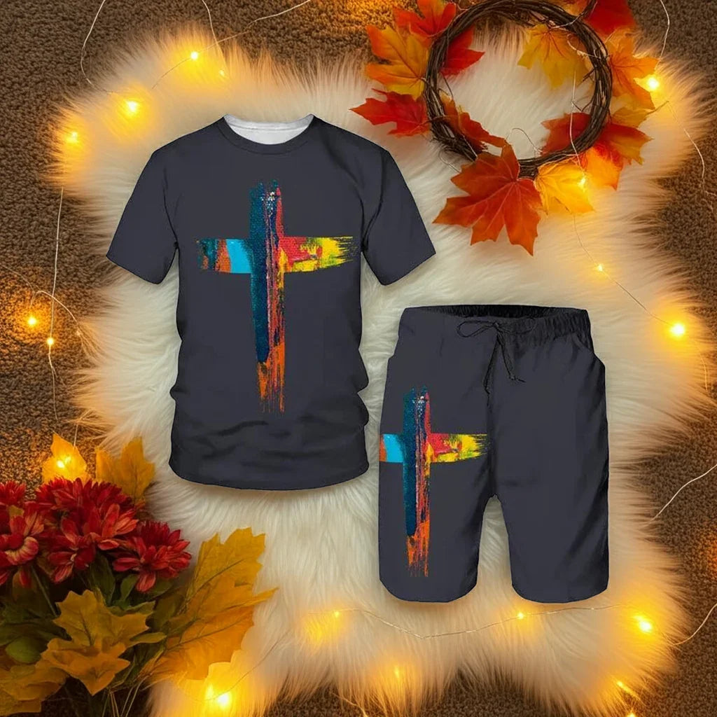 Lion Style Shorts and T-Shirt Set - 3XL
