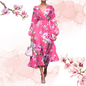 ​Close-up of a diverse collection of women's knee-length dresses with various patterns
