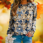 Blue and white geometric African art sweater, abstract 3D print women’s casual top