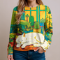Cute Cat Sweatshirts for Women – Funny Graphic Crewneck Oversized Sweaters