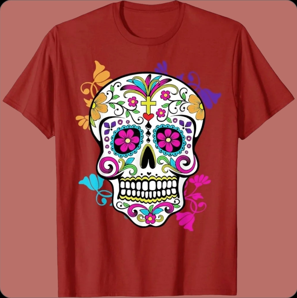 ‌Skull Día De Los Muertos T-Shirt – Unisex Mexican Halloween Festival Tees