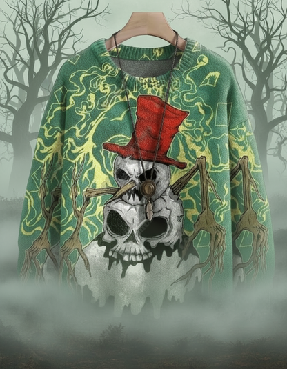 1.3D Printed Halloween Ugly Sweaters: Unisex Casual Winter Warm Pullovers - Skulls, Witches, Cats & More!