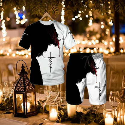 Lion Style Shorts and T-Shirt Set - 3XL