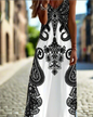 Boho Floral Maxi Dress – Women's V-Neck Spaghetti Strap Summer Beach Dress