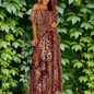 Boho Maxi Dress for Women – Off Shoulder Floral Print Long Sundress | Summer Beach Dress | Cotton Blend Floor-Length Bohemian Dress | S-XXL