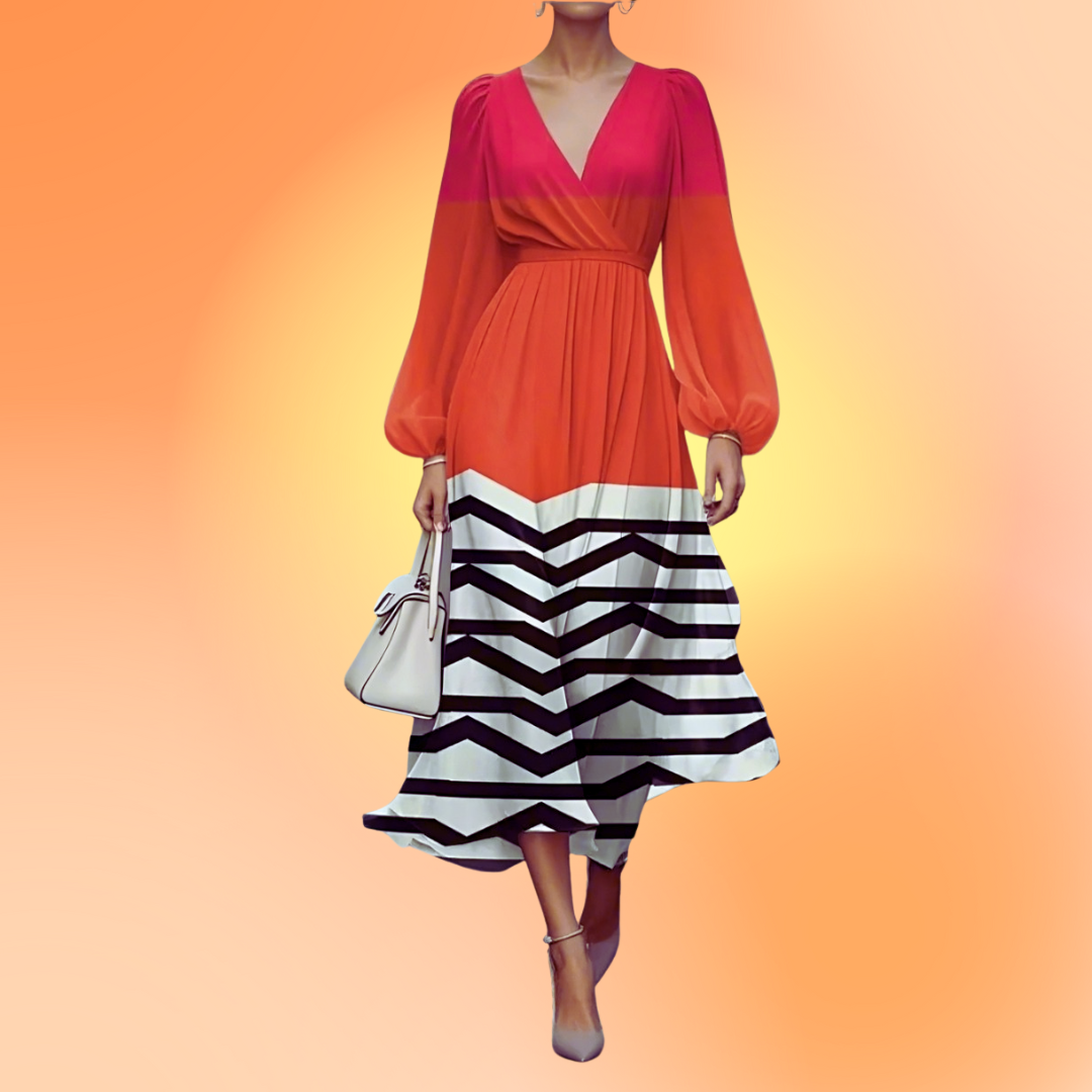 Elegant Floral & Patterned Knee-Length Dresses - Versatile Long Sleeve Casual Chic for Every Occasion