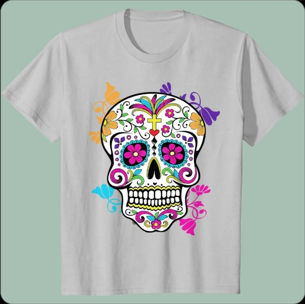 ‌Skull Día De Los Muertos T-Shirt – Unisex Mexican Halloween Festival Tees