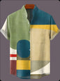 Men's color block patchwork shirt – modern abstract design for urban casual looks and festival wear.