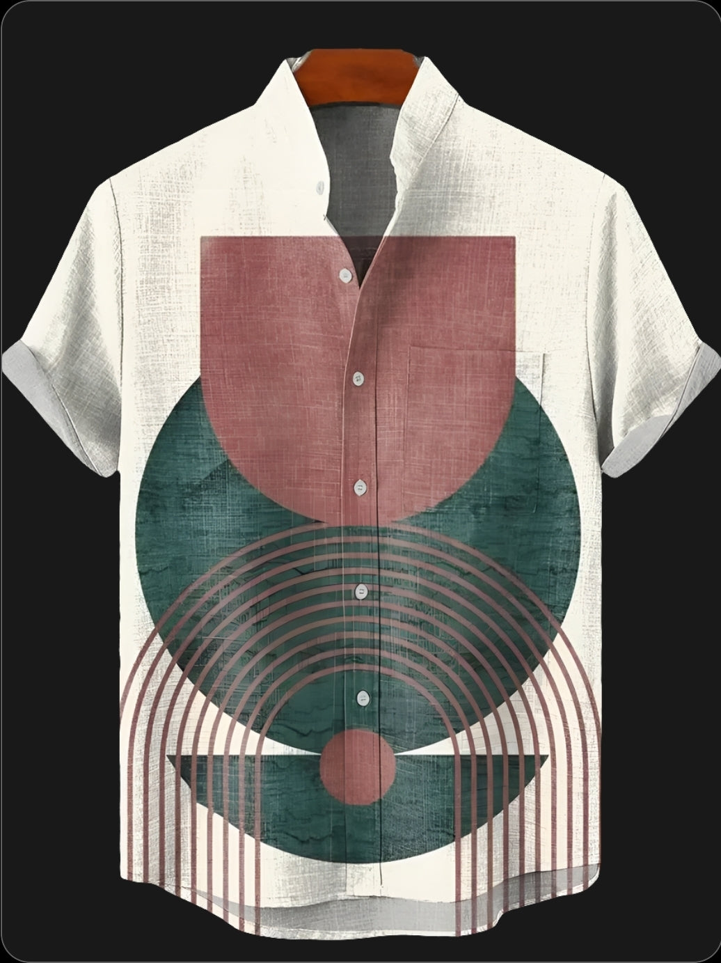 Men's retro vinyl record print shirt – music-inspired design for hipster fashion and music festivals.