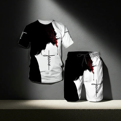Lion Style Shorts and T-Shirt Set - 3XL