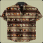 Brown Tribal Stripe Pattern Men’s Travel Shirt
