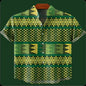 Green Geometric Forest Pattern Men’s V-Neck Shirt