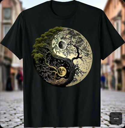1.Tree of Life Yin Yang T-Shirt – Spiritual Yoga Cotton Tee | Unisex Casual Wear