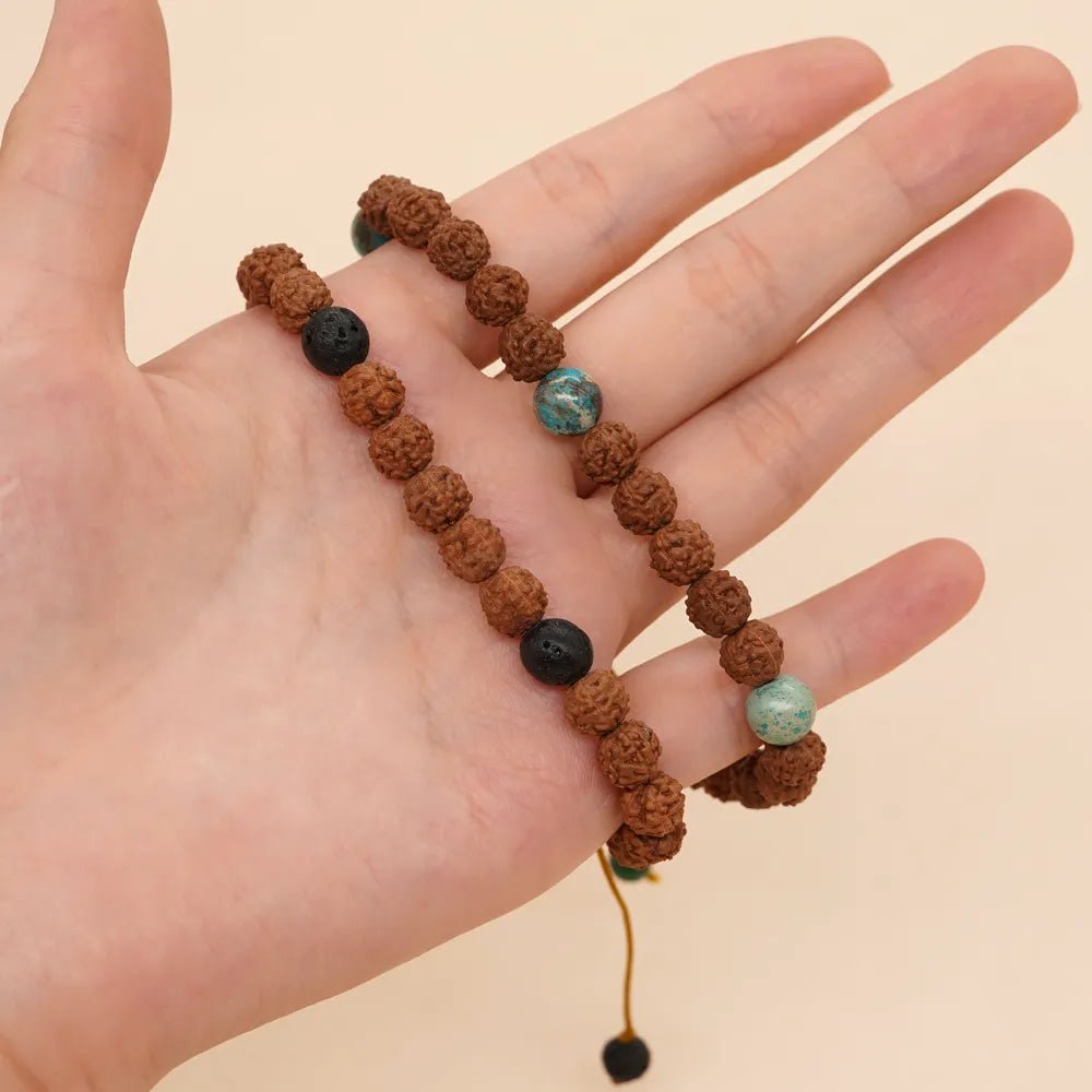 Rudraksha Bead Bracelets [Chakra balance & Evil Eye Removal] SELECTION - ALOE WINGS STORE