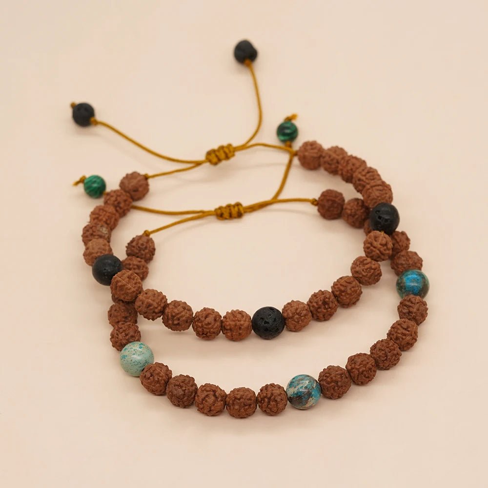 Rudraksha Bead Bracelets [Chakra balance & Evil Eye Removal] SELECTION - ALOE WINGS STORE