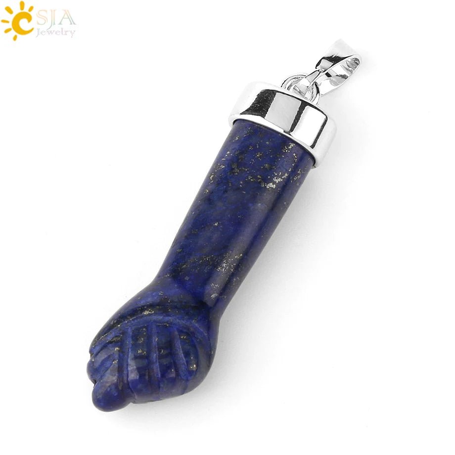 Semi-Precious Gemstones Carved Fist Pendant SELECTION - ALOE WINGS STORE