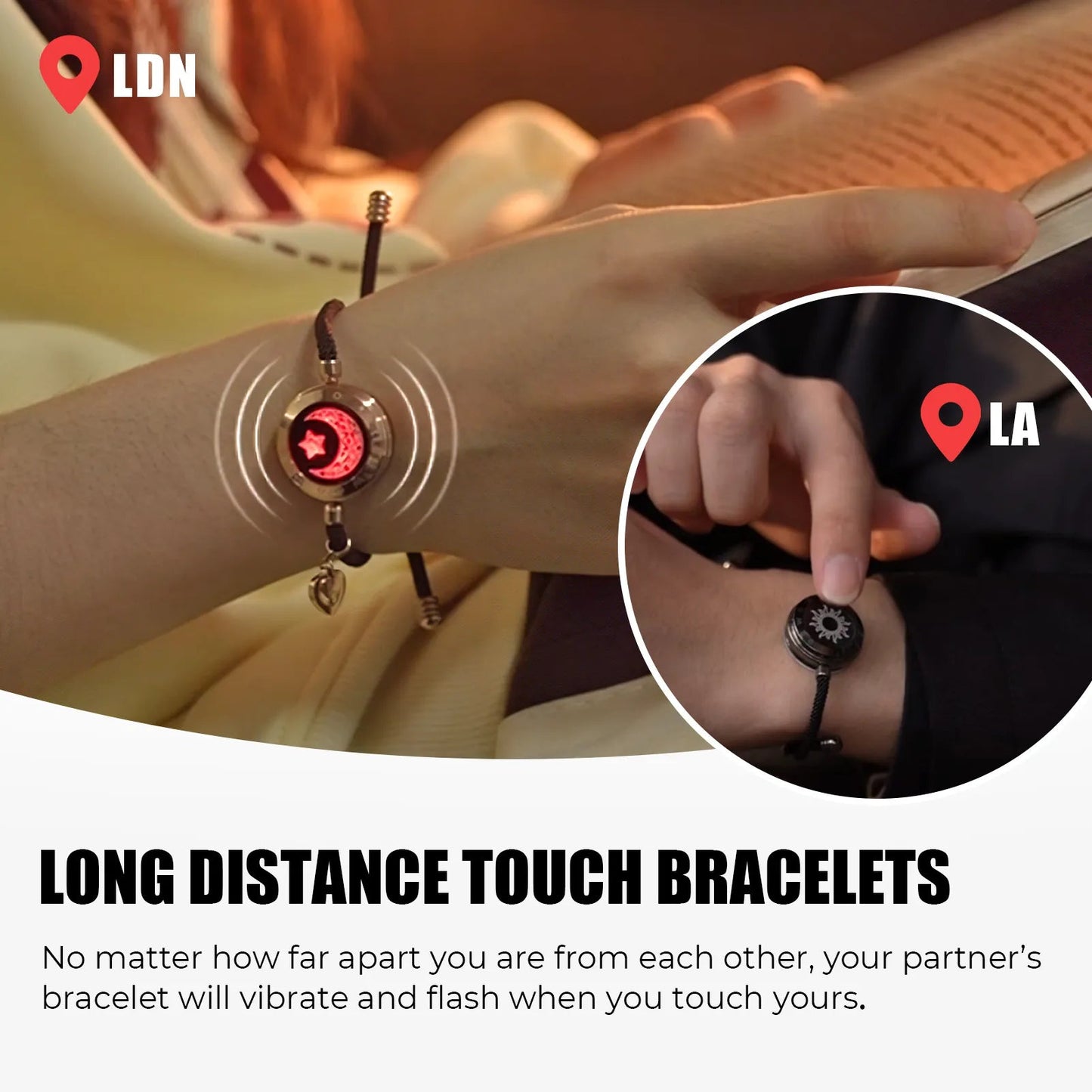 totwoo Long Distance Light Up Smart Bracelets (Couples & Long Distance Relationship) - ALOE WINGS STORE