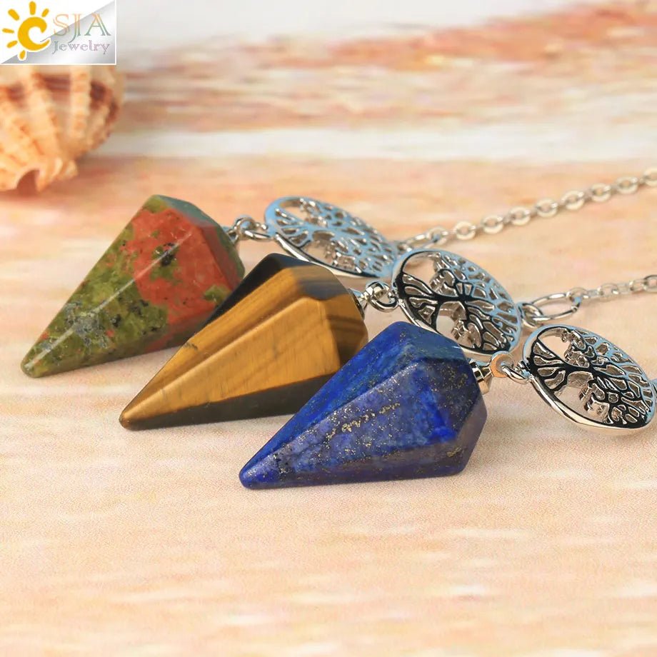 Tree Of Life Natural Stone Pendulum / Pendant - ALOE WINGS STORE