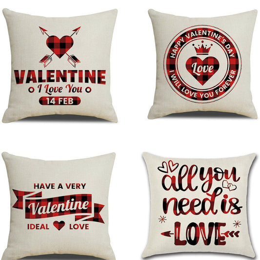 Valentines Day Red Pillowcase Cushion Cover-ALOE WINGS STORE